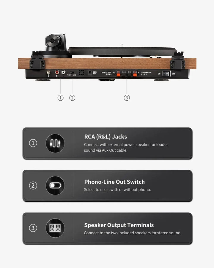 AngelsHornBluetooth Turntable with Speakers: Angels Horn H00501 Hi-Fi Experience